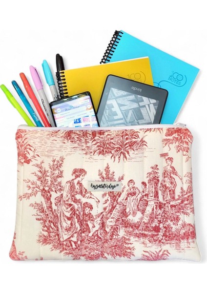 Desenli Pofuduk Organizer Çanta 30X24 Cm, Defter ve Kırtasiye Malzemeleri Için