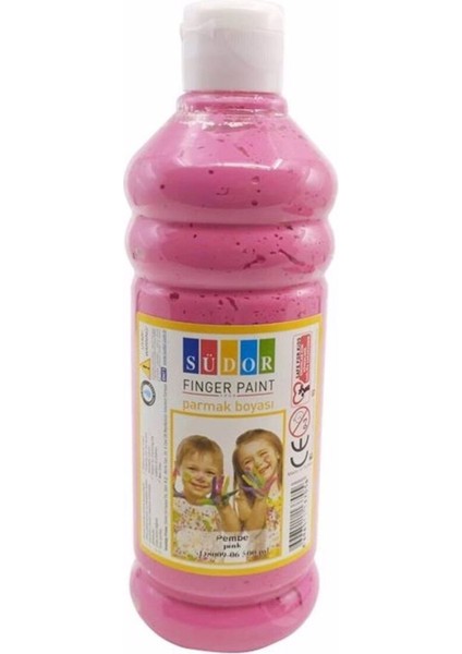 Renkli Parmak Boyası 500 ml Pembe, Eğlenceli ve Güvenli Sanat Malzemesi