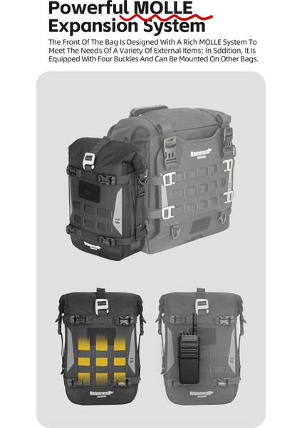 MJX2001 Mechanic Series 6l Su Geçirmez Crash Bar Çantası – Motosiklet Yan Depo / Tank Üstü – Diğer Mechanic Serisi Çantalarla Uyumlu