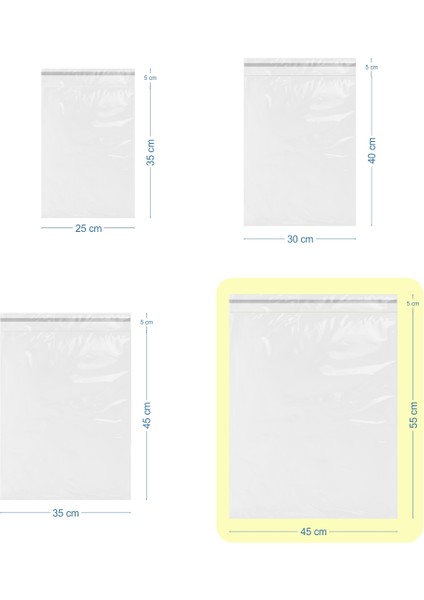 45X55+5CM Lüx Mat Beyaz Cepsiz Kargo Poşeti fiyatları