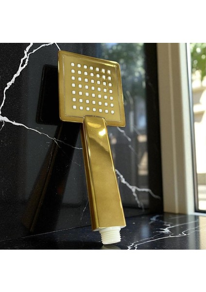 Kare Gold Renkli Modern Duş Başlığı