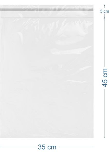 35X45+5CM Lüx Mat Beyaz Cepsiz Kargo Poşeti