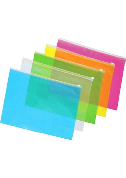 Açık Renkli Fermuarlı A5 Dosya, Şeffaf ve Kullanışlı, Tek Adet Fiyatlı.