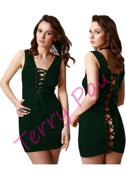 B101192 Arkası Açık Fantezi Mini Elbise fiyatları