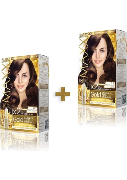 Golden Beauty 24K 6.7 Çikolata Kahve Boya Seti 2 Adet modelleri