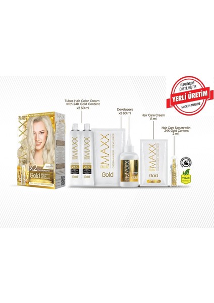 Gold Series Saç Boya Seti 2 Tüp Boya 2 Oksidan 30 Harika Renk Seçeneği fiyatları