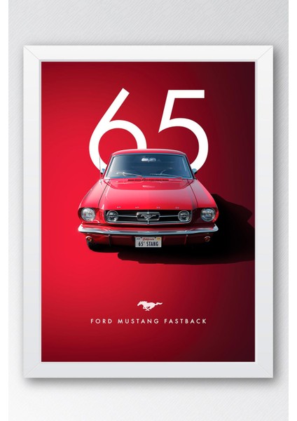 1965 Ford Mustang Fastback Çerçeveli Tablo - Special Edition Car Poster