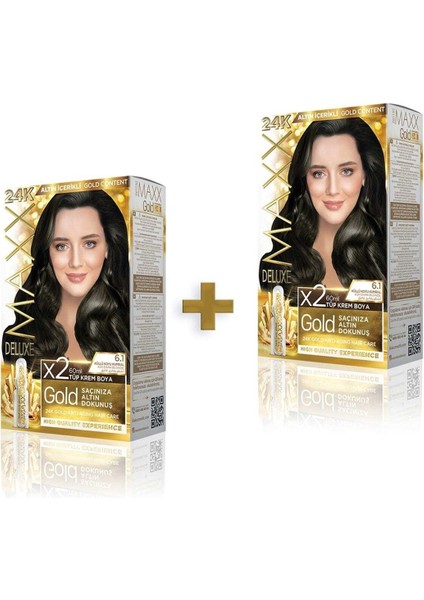 Golden Beauty 24K 6.1 Küllü Koyu Kumral Boya Seti 2 Adet modelleri