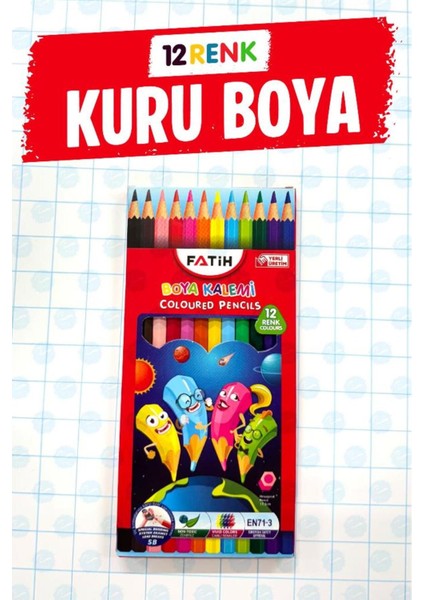 Renkli Kırtasiye Seti: Kalem, Silgi, Kalemtraş ve Kuru Keçeli, Pastel ve Sulu Seçenekler