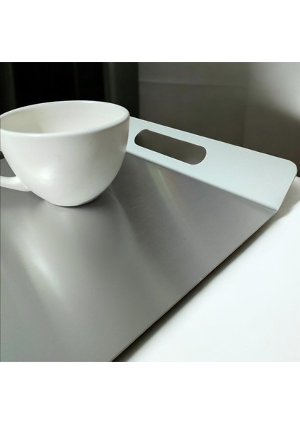 Paslanmaz Çelik Sunum Tepsisi 30X20 cm – Satine Yüzey, Tutma Kulp Tasarımlı, Kahvaltı ve Peynir Sunum Tabağı fırsatları