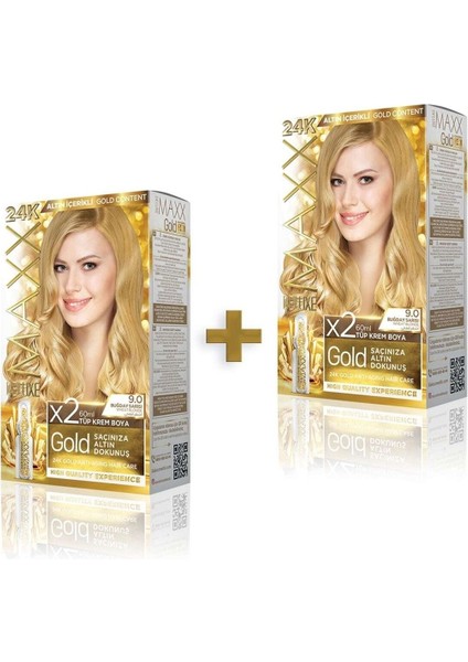 Golden Beauty 24K 9.0 Buğday Sarısı Boya Seti 2 Adet modelleri