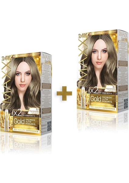 Golden Beauty 24K 8.1 Küllü Açık Kumral Boya Seti 2 Adet