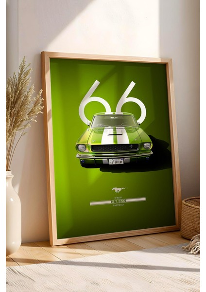1966 Ford Mustang Shelby Fastback GT350 Çerçeveli Tablo - Special Edition Car Poster fiyatları