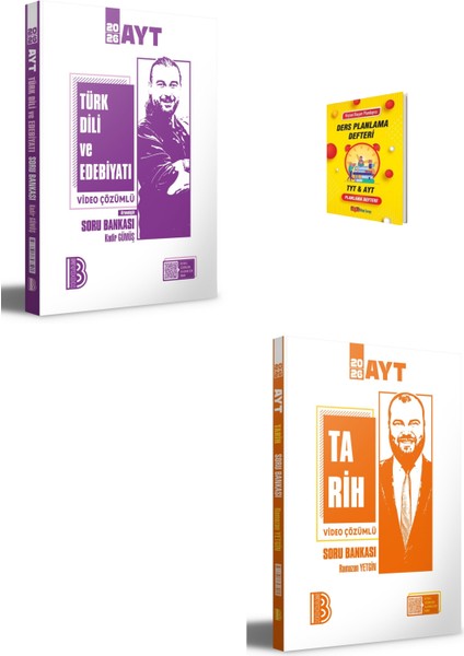 Ayt Edebiyat ve Tarih Video Çözümlü Soru Bankası + Planlama Defteri