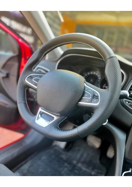 Megane 4 Icon Araca Özel Direksiyon Kılıfı (Soft Nokta Karbon Krem Ip) fiyatları