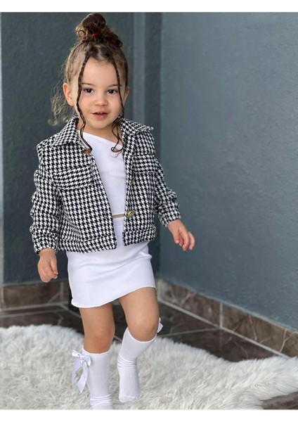 Kız Çocuk Özel Tasarım Kazayağı Yarım Ceket