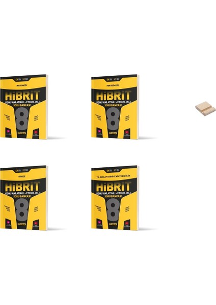 Lgs 8. Sınıf Hibrit Konu Anlatımlı Matematik Fen Türkçe ve Inkılap 4lü Set Soru Bankası+ Telefon Tutucu