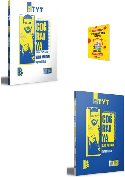 Tyt Coğrafya Video Çözümlü Soru Bankası ve Ders Notları + Planlama Defteri
