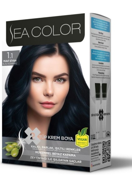 1.1 Mavi Siyah Set Saç Boyası