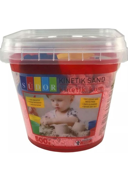 Pembe Kinetik Kum 500 Gr, Eğlenceli ve Yaratıcı Oyun Malzemesi
