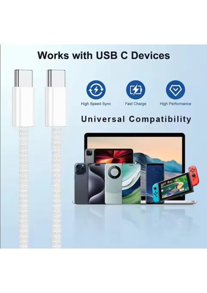 iPhone 15/16 Uyumlu Usb-C Örgü Şarj Kablosu – Hızlı Şarj ve Dayanıklı Tasarım fiyatları