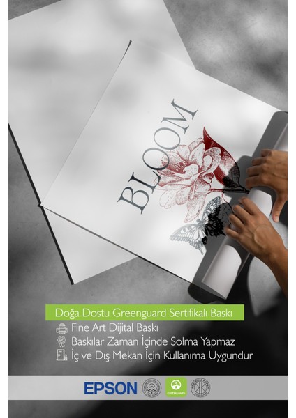 Çerçevesiz Poster, Bloom Yazılı Çiçek Tasarımı, Ofis Dekoru Poster No: 111861