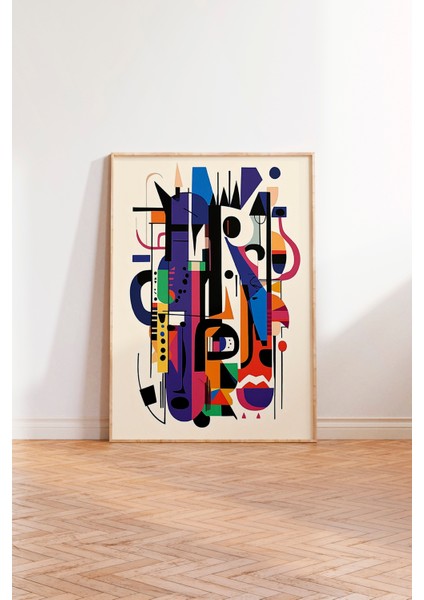 Ahşap Çerçeveli Tablo, Soyut Geometrik Çizgi, Ofis Dekoru Poster No: 111368 modelleri