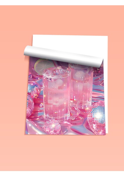 Çerçevesiz Poster, Pembe Içecek Bardakları, Mutfak Dekoru Poster No: 112002 fiyatları