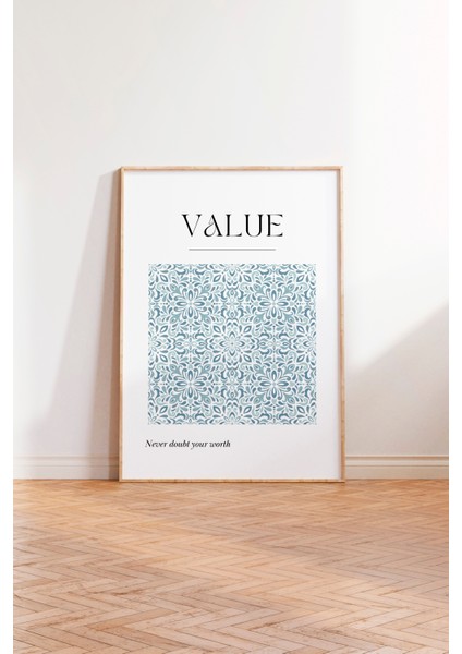 Ahşap Çerçeveli Tablo, Value Minimal Mavi Desen, Çalışma Odası Dekoru Poster No: 112094 modelleri