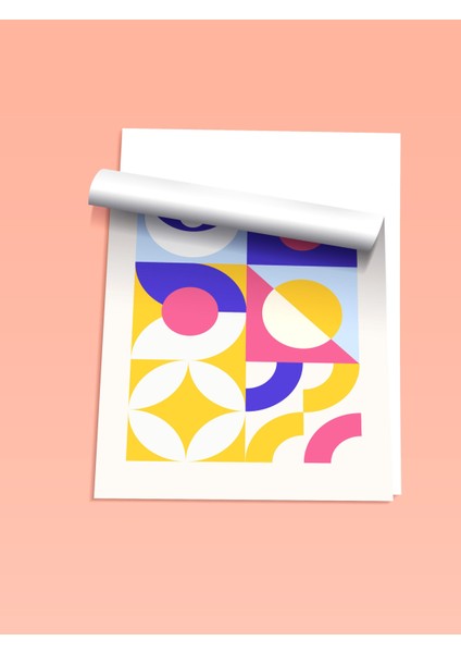 Çerçevesiz Poster, Geometrik Renkli Şekiller, Genç Odası Dekoru Poster No: 111999 fiyatları