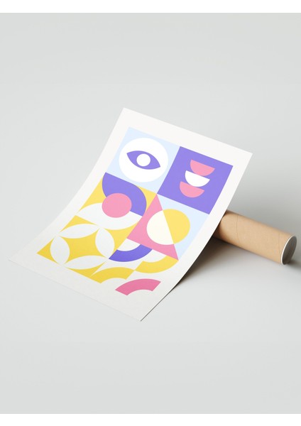 Çerçevesiz Poster, Geometrik Renkli Şekiller, Genç Odası Dekoru Poster No: 111999 modelleri