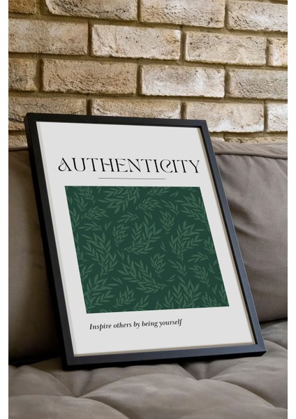 Siyah Çerçeveli Tablo, Authenticity Yeşil Yaprak, Çalışma Odası Dekoru Poster No: 112096 indirimleri