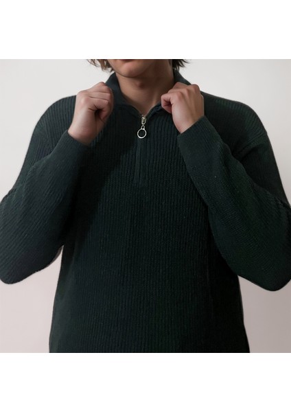 V Yaka Fermuarlı Triko – Casual Fit fiyatları