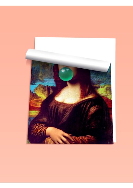 Çerçevesiz Poster, Mona Lisa Sakız Mizahi Tasarım, Çalışma Odası Dekoru Poster No: 111187 fiyatları