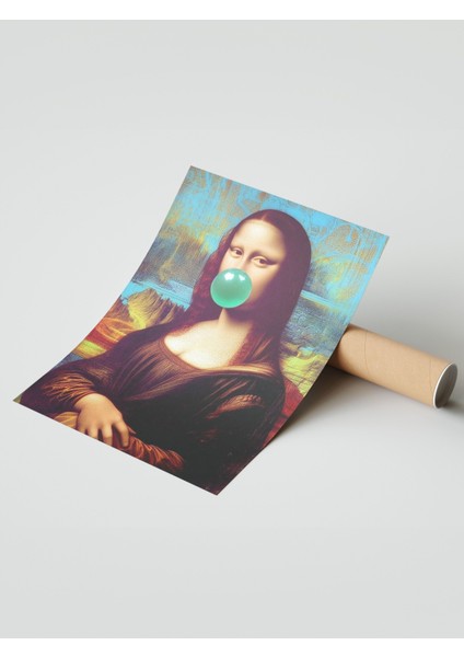 Çerçevesiz Poster, Mona Lisa Sakız Mizahi Tasarım, Çalışma Odası Dekoru Poster No: 111187 modelleri