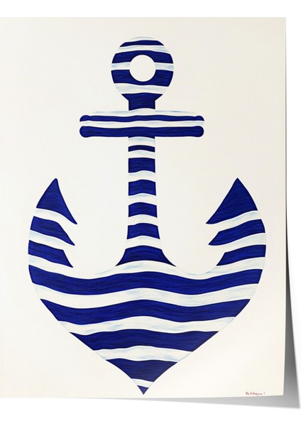 Çerçevesiz Poster, Çapa Illüstrasyonu, Banyo Dekoru Poster No: 111402