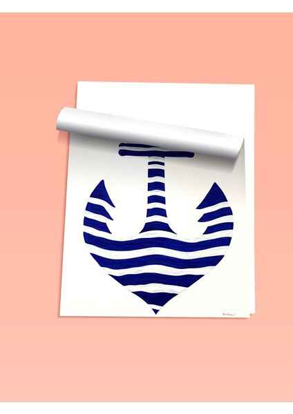 Çerçevesiz Poster, Çapa Illüstrasyonu, Banyo Dekoru Poster No: 111402 fiyatları