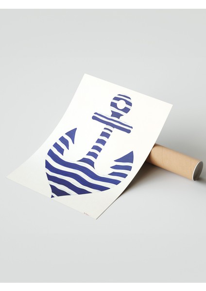 Çerçevesiz Poster, Çapa Illüstrasyonu, Banyo Dekoru Poster No: 111402 modelleri