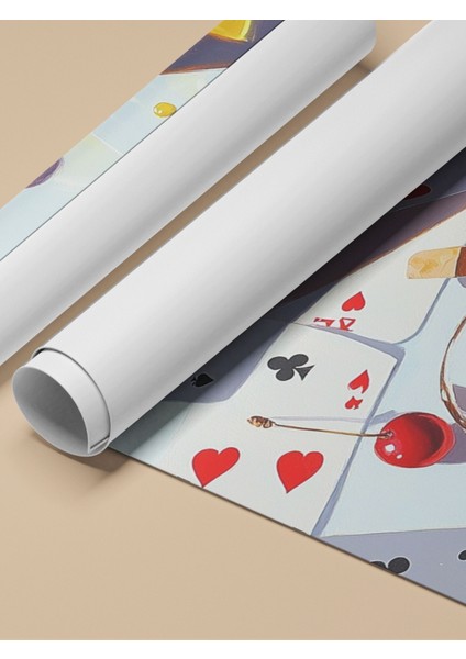 Çerçevesiz Poster, Vişneli Içki Bardağı Tasarımı, Bar Alanı Dekoru Poster No: 111186 fırsatları