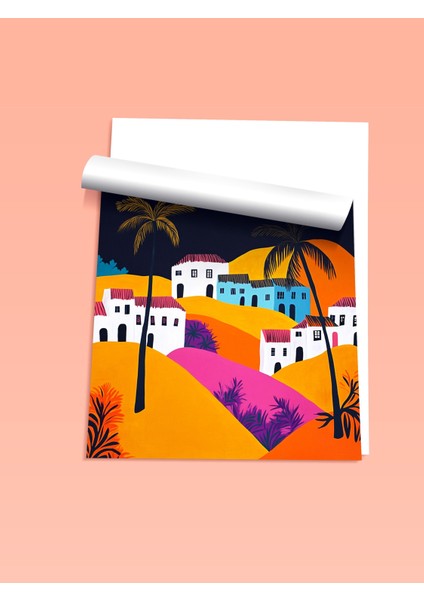 Çerçevesiz Poster, Tropikal Gün Batımı, Salon Dekoru Poster No: 111460 fiyatları