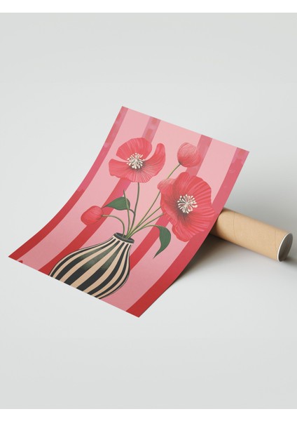 Çerçevesiz Poster, Kırmızı Fon Gelincik, Salon Dekoru Poster No: 111678 modelleri