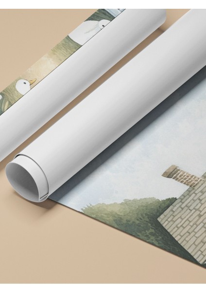 Çerçevesiz Poster, Kırsal Köy Evi Illüstrasyonu, Salon Dekoru Poster No: 111430 fırsatları