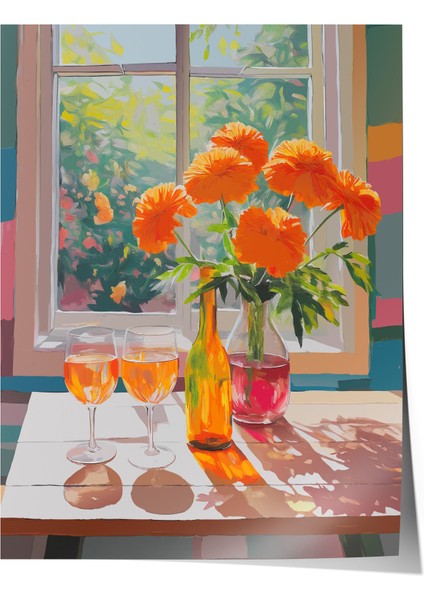 Çerçevesiz Poster, Pencereden Kasımpatı Manzarası, Salon Dekoru Poster No: 111685