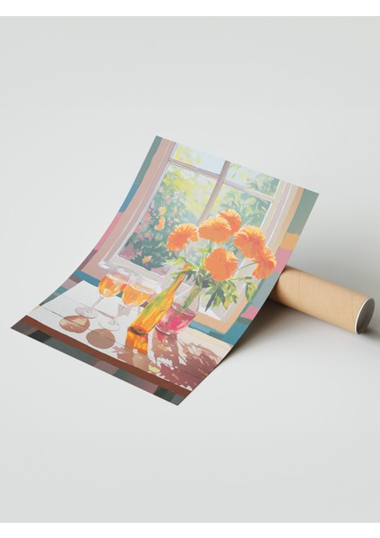 Çerçevesiz Poster, Pencereden Kasımpatı Manzarası, Salon Dekoru Poster No: 111685 modelleri