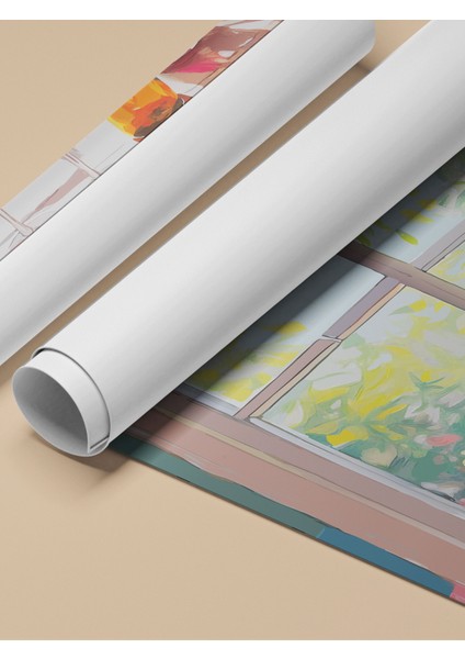 Çerçevesiz Poster, Pencereden Kasımpatı Manzarası, Salon Dekoru Poster No: 111685 fırsatları