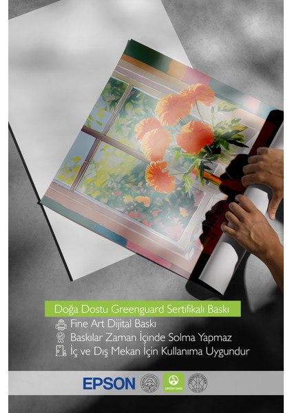 Çerçevesiz Poster, Pencereden Kasımpatı Manzarası, Salon Dekoru Poster No: 111685