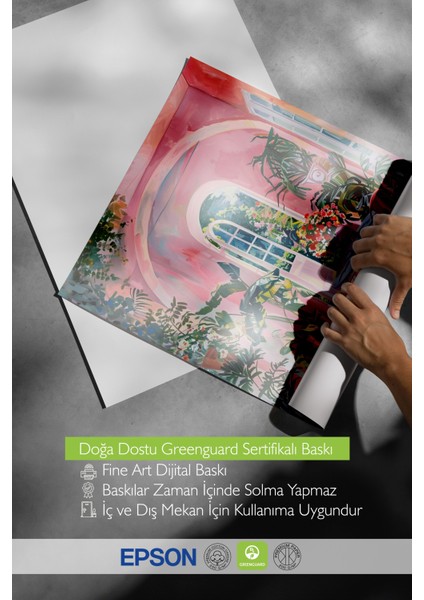 Çerçevesiz Poster, Pembe Kapı Manzarası, Salon Dekoru Poster No: 111917