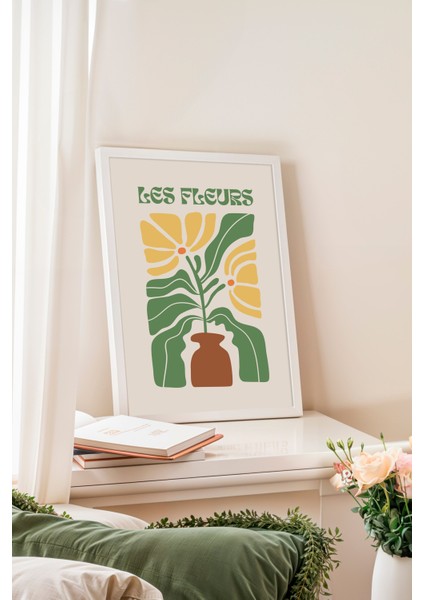 Beyaz Çerçeveli Tablo, Minimal Vazo Illüstrasyonu, Ofis Dekoru Poster No: 111652 fiyatları