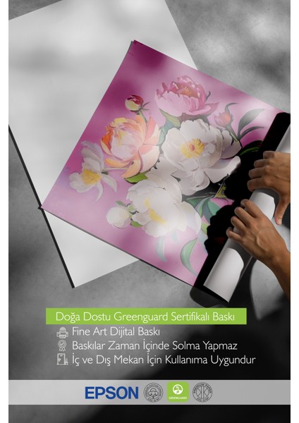 Ahşap Çerçeveli Tablo, Pembe Çiçek Illüstrasyonu, Salon Dekoru Poster No: 111729