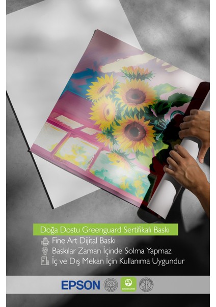 Çerçevesiz Poster, Pencerede Ayçiçekleri , Salon Dekoru Poster No: 111606